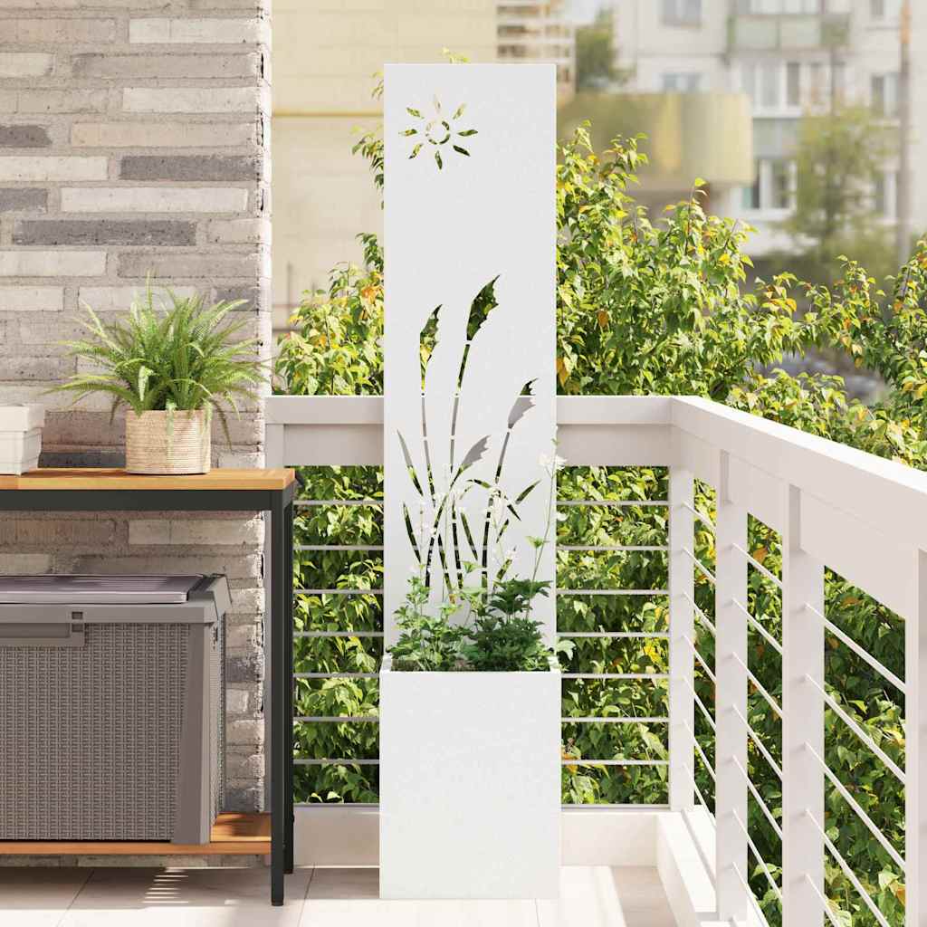 Aia privaatsuse kate Valge 32 x 32 x 150 cm Külmpruun teras