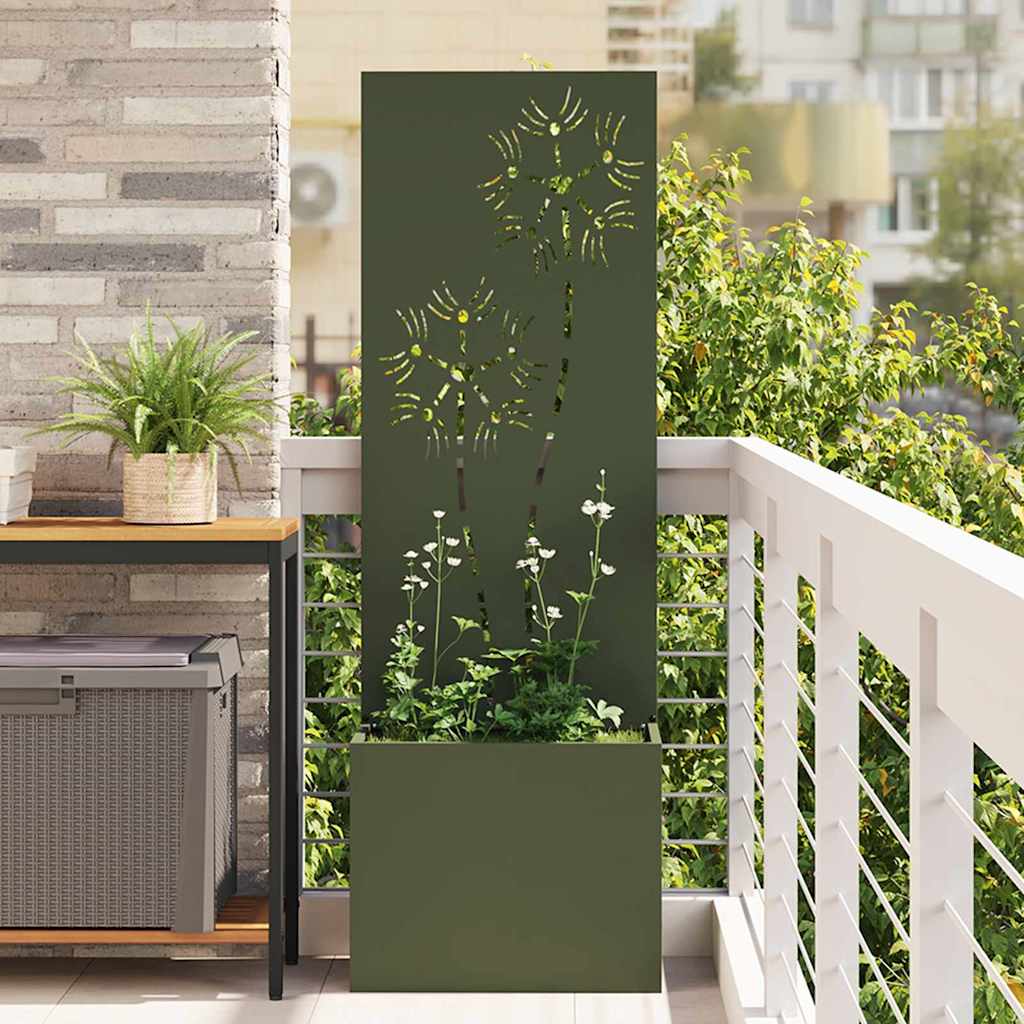 Aia privaatsuse kate Lilled Oliiviroheline 50 x 32 x 150 cm
