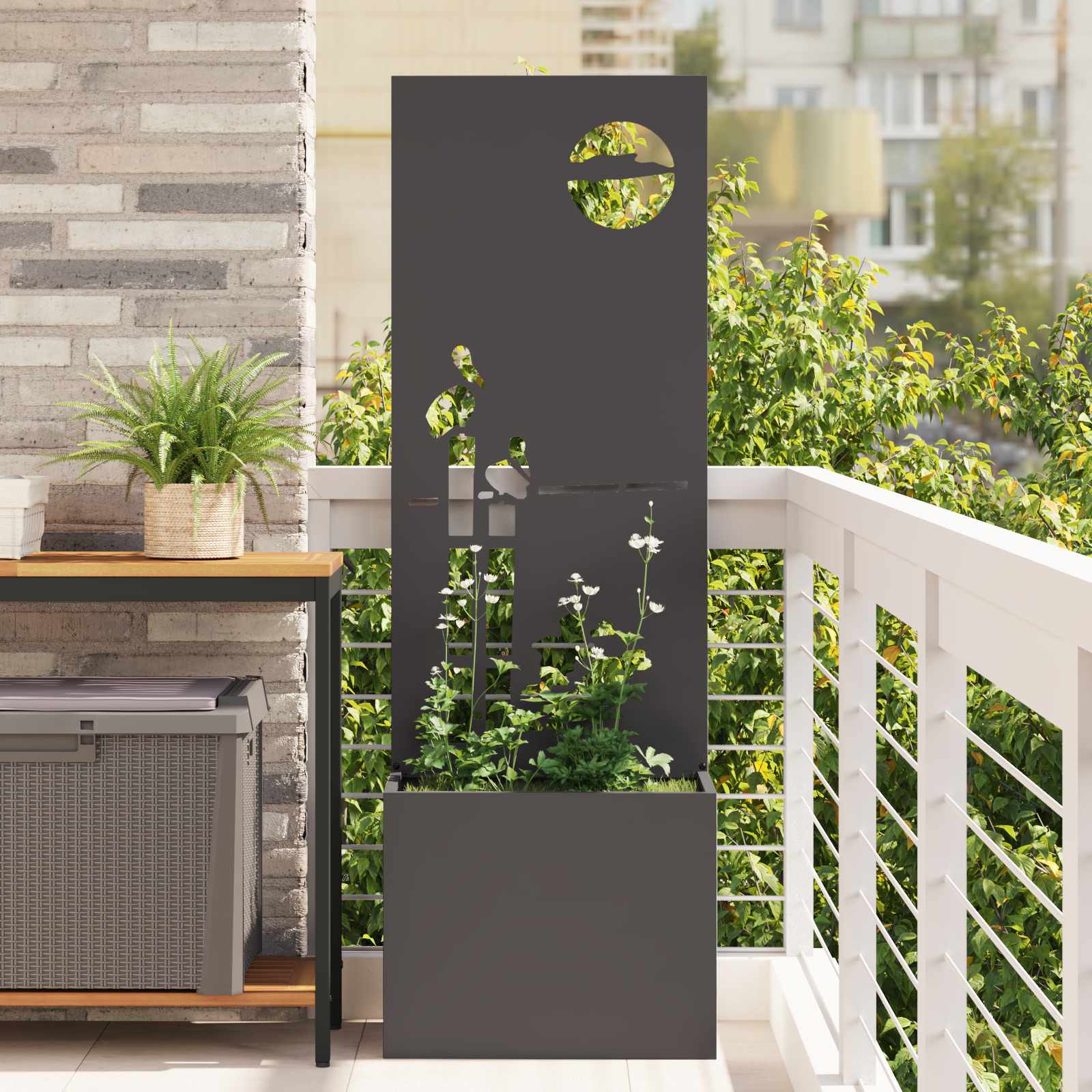 Aia privaatsuse kate Must 50 x 32 x 150 cm Külmpruun teras