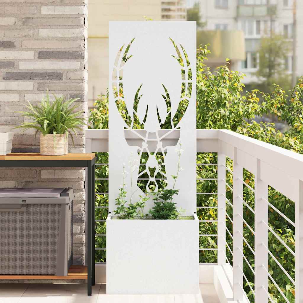Aia privaatsuse kate Valge 50 x 32 x 150 cm Külmpruun teras