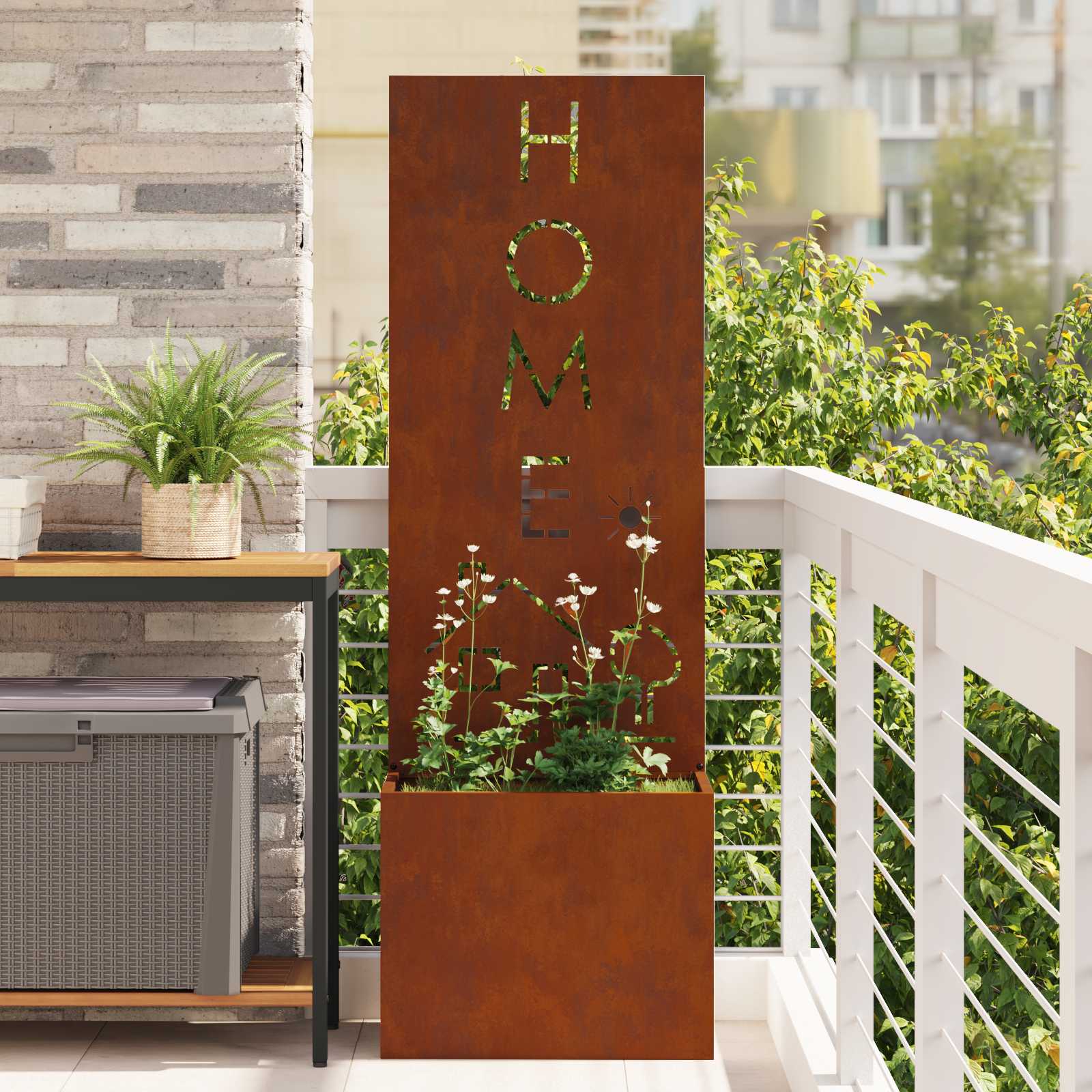 Aia privaatsuse kate Rooste 50 x 32 x 150 cm Kulunud teras