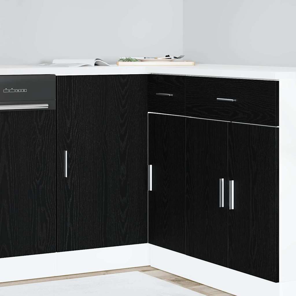 Köögi nurgapõhikapp Must tamm 86 x 46 x 81,5 cm Tehispuit