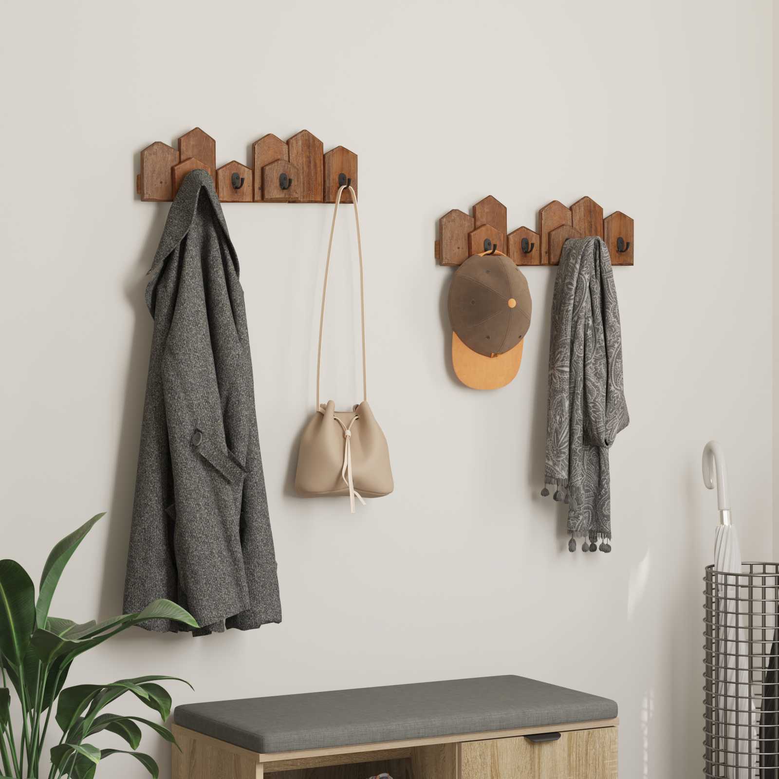 Hanger Pruun 48 x 8 x 15 cm Tugev Mahagoni Puit
