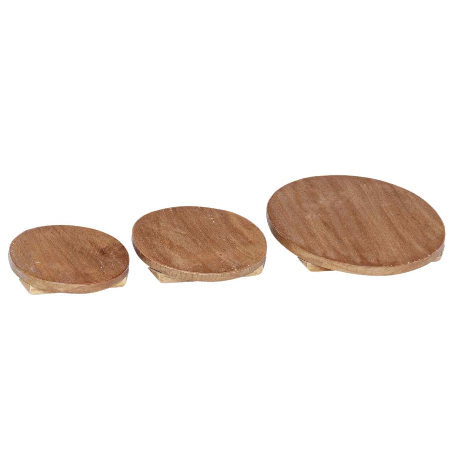 Taimepadi 3 tk Naturaalne 29 x 29 x 3,5 cm Mahagoni Puit
