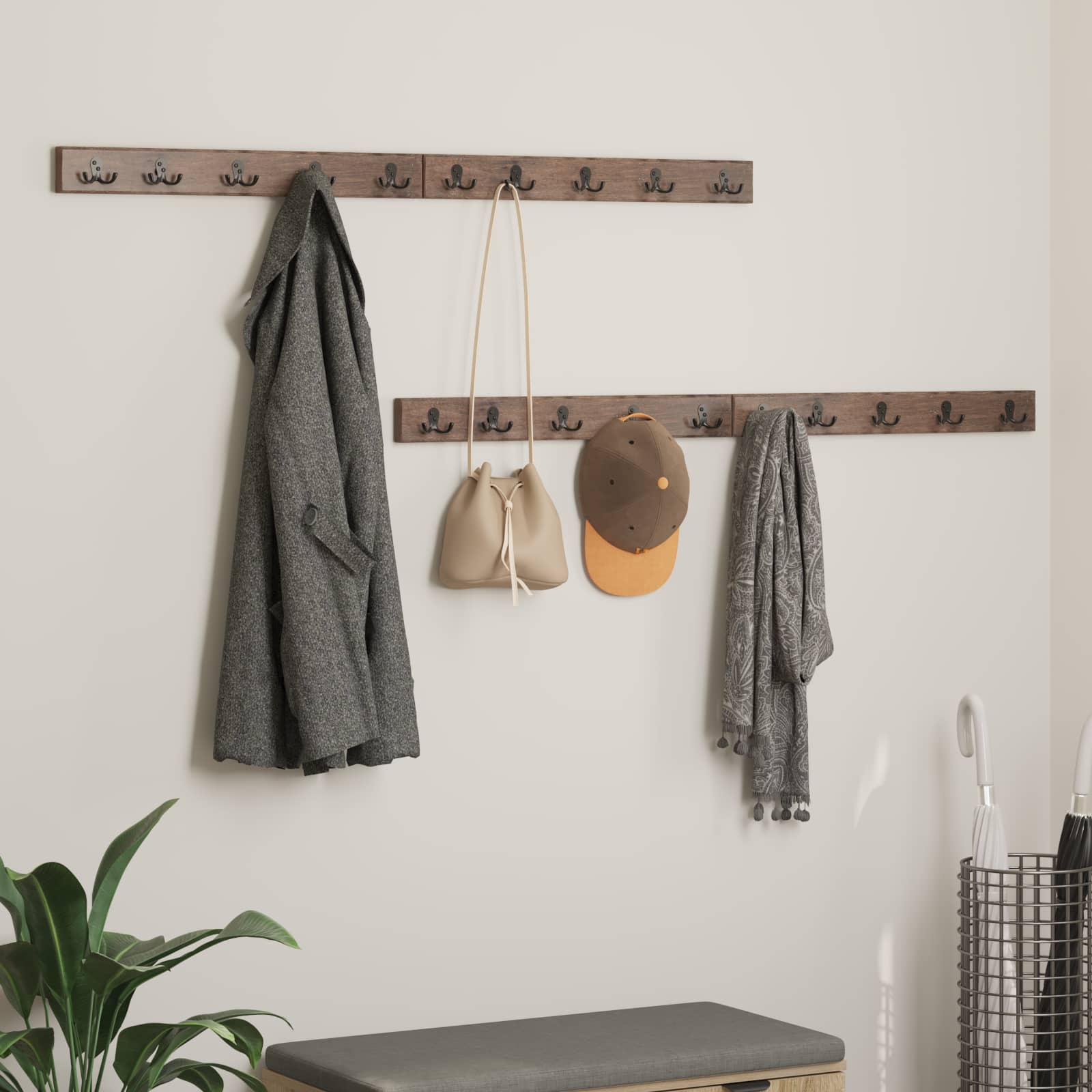Hanger Pruun 60 x 7 x 8 cm Tugev taastatud puit