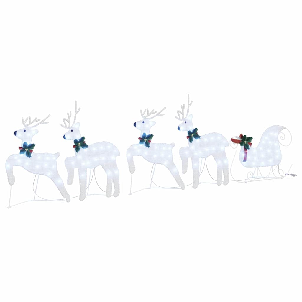 LED Põhjapõdrad 5 tk Hõbedane 43 x 18 x 66 cm kangas