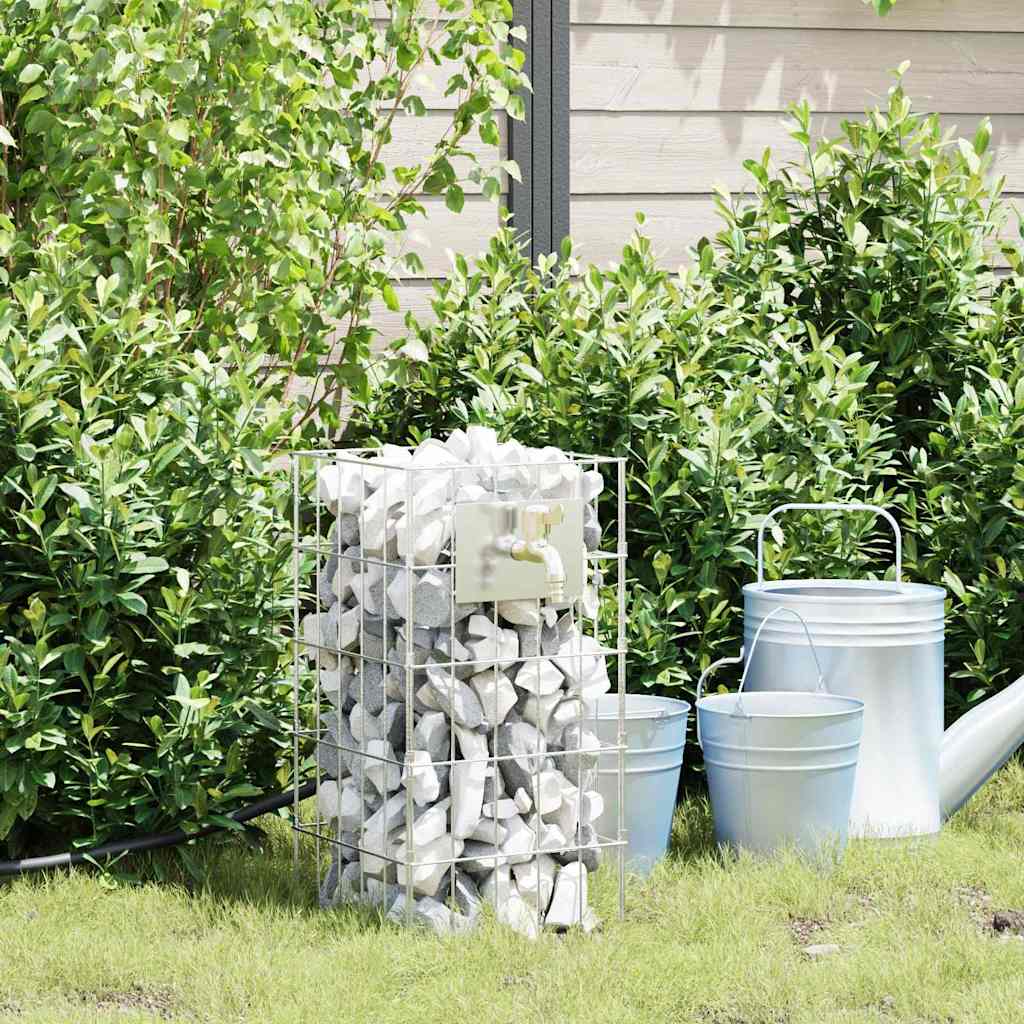 Gabion Kraan 4 tk Hõbedane 25 x 25 x 50 cm Tsingitud teras
