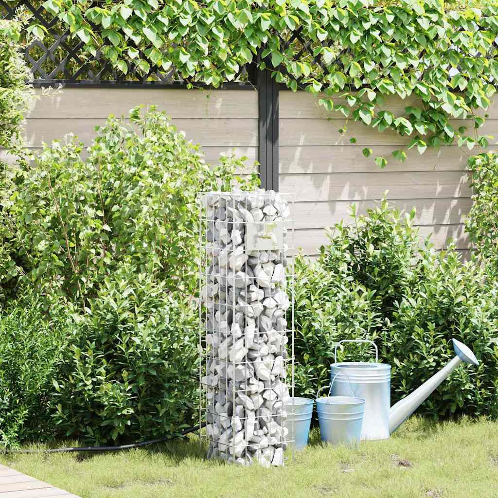 Gabion Kraan 4 tk Hõbedane 25 x 25 x 100 cm Tsingitud teras