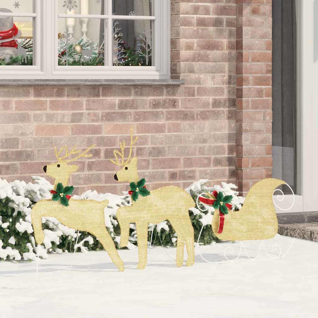 LED Põhjapõdrad 3 tk Soe valge 43 x 18 x 66 cm kangas