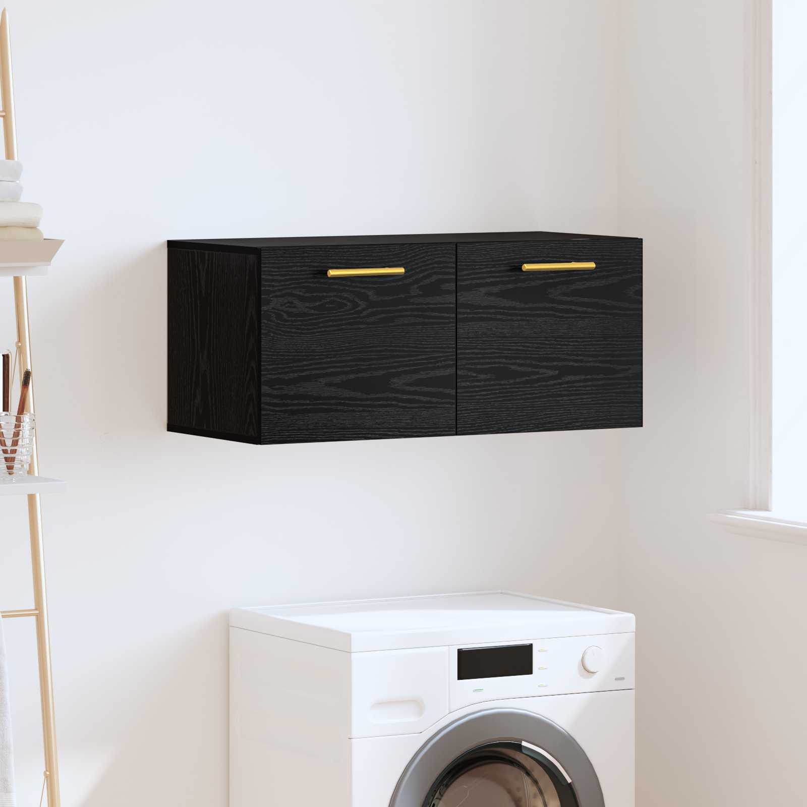 Seinekapp 80 x 36.5 x 35 cm Tehispuit Must tamm