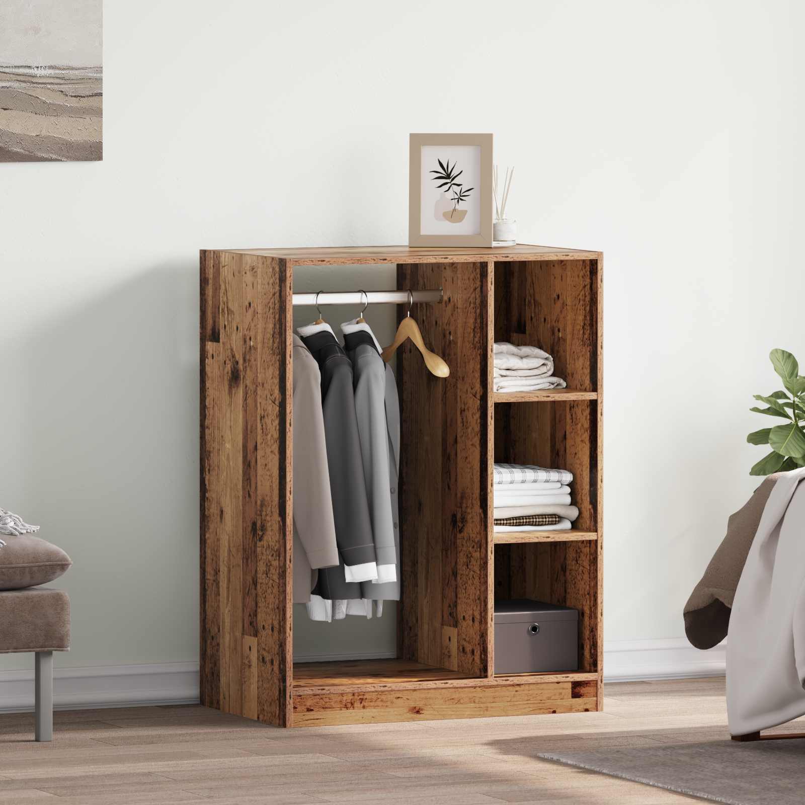 Garderoobikapp Vana puit 77 x 48 x 102 cm Tehispuit