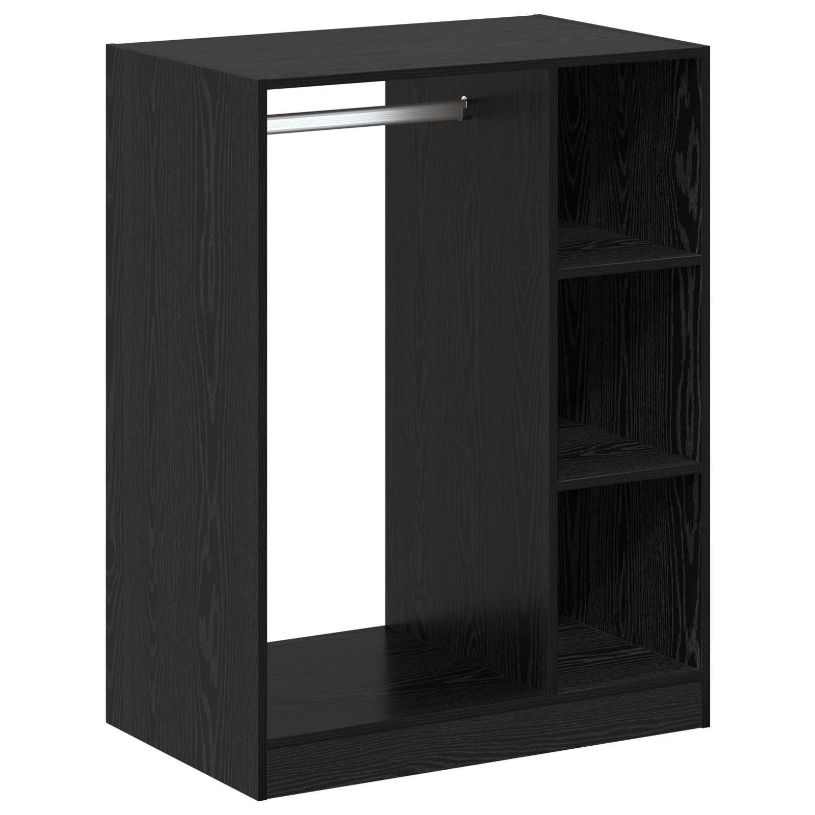 Garderoobikapp Must tamm 77 x 48 x 102 cm Tehispuit