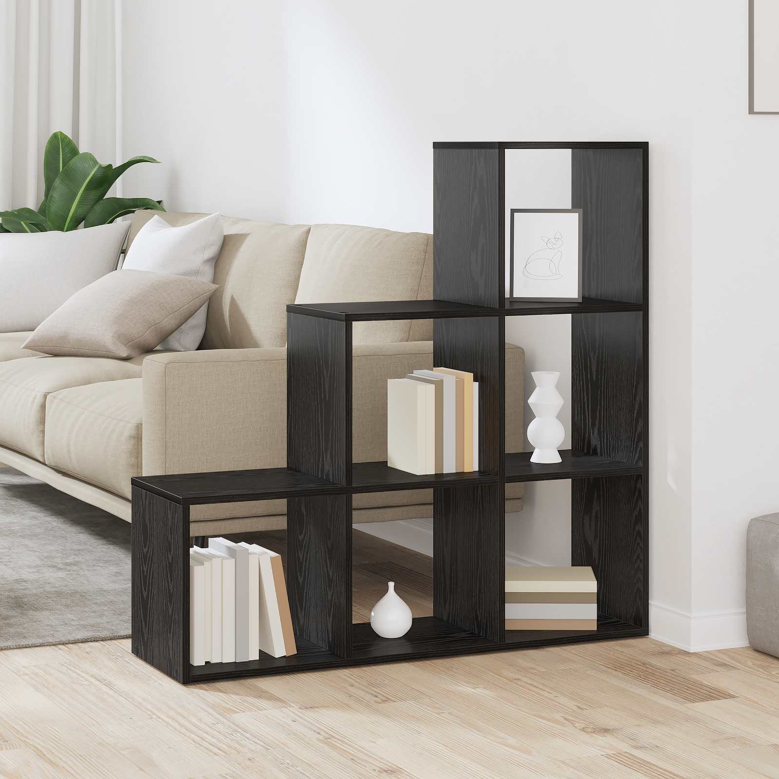 Ruumi Jagaja Raamatukapp 6 tasandit 99 x 29 x 99 cm Tehispuit
