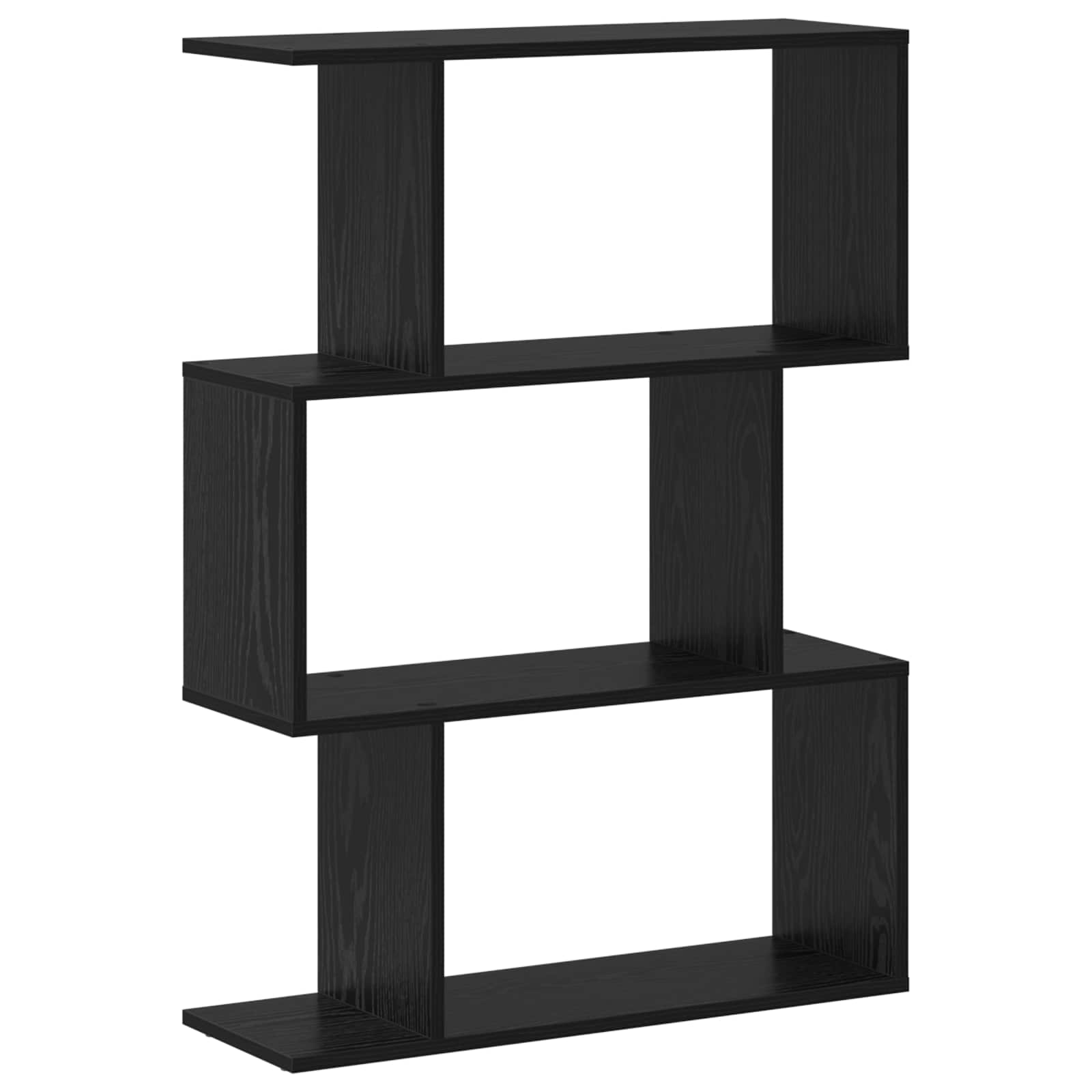 Raamaturiiul 3 tasandit 70 x 24 x 97 cm Tehispuit Must tamm