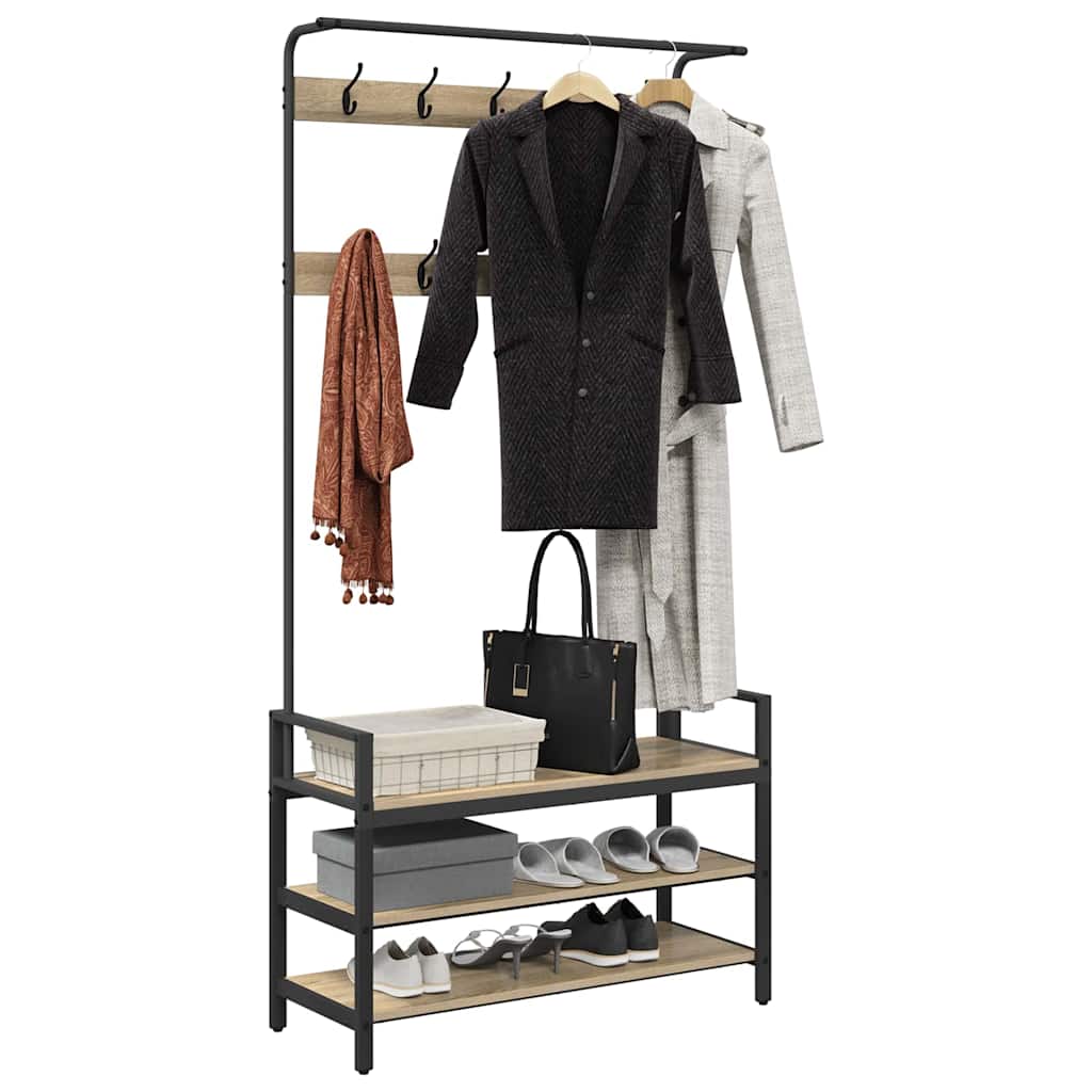 Riidepuu riiuliga Sonoma tamm 95 x 34 x 184 cm Tehispuit
