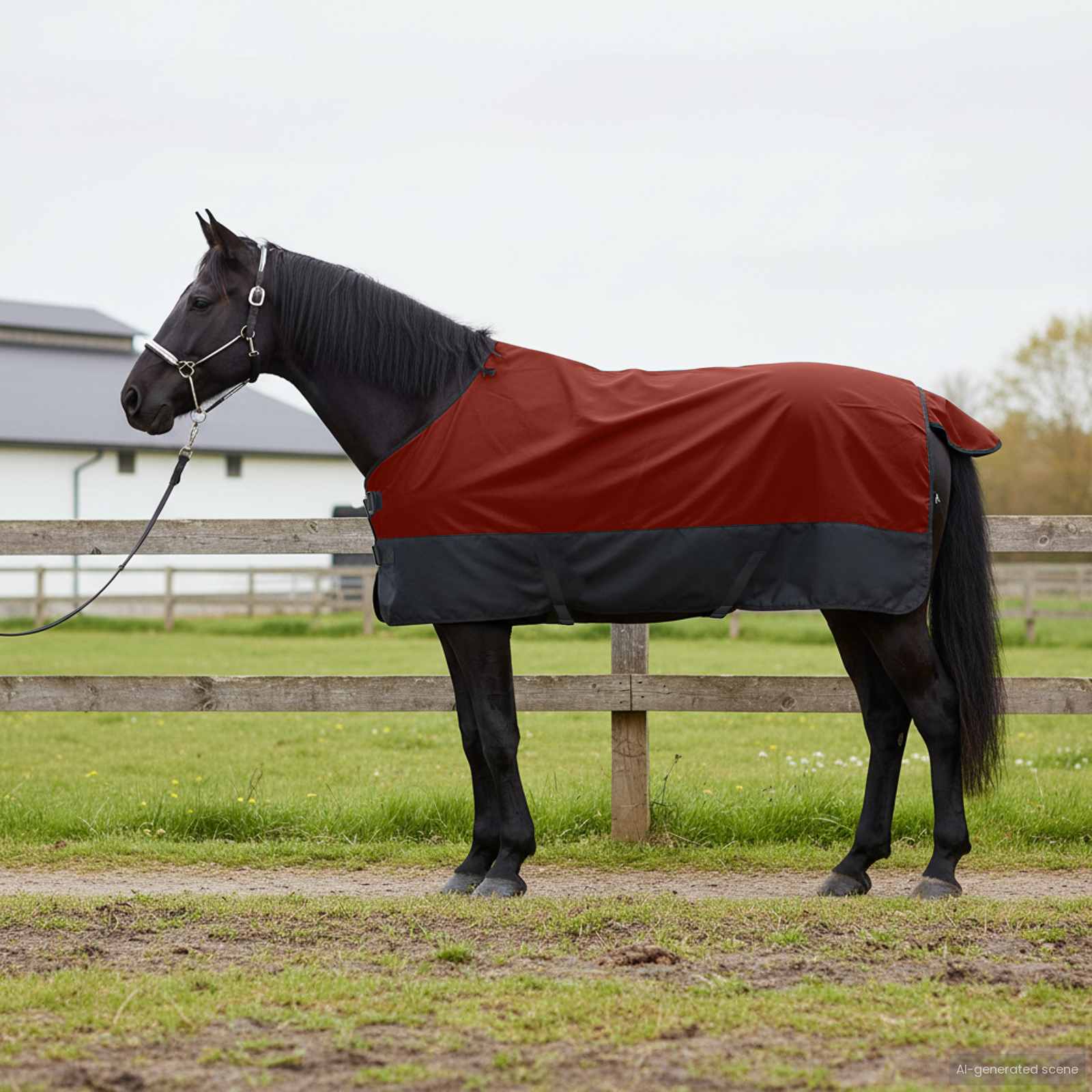 Hobuste Kätter Bordeaux ja must 145 cm Polüester