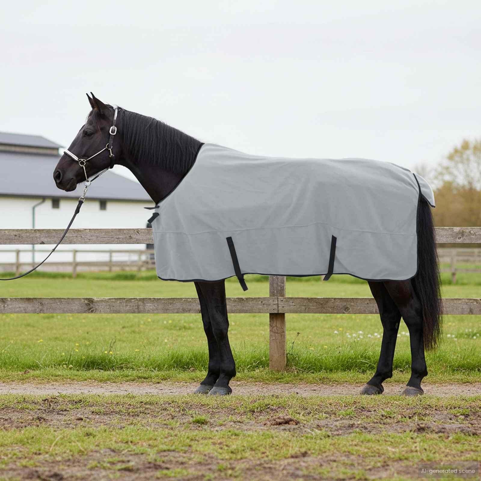 Hobuste Kätter Helehall ja roosa 145 cm Polüesterfliis