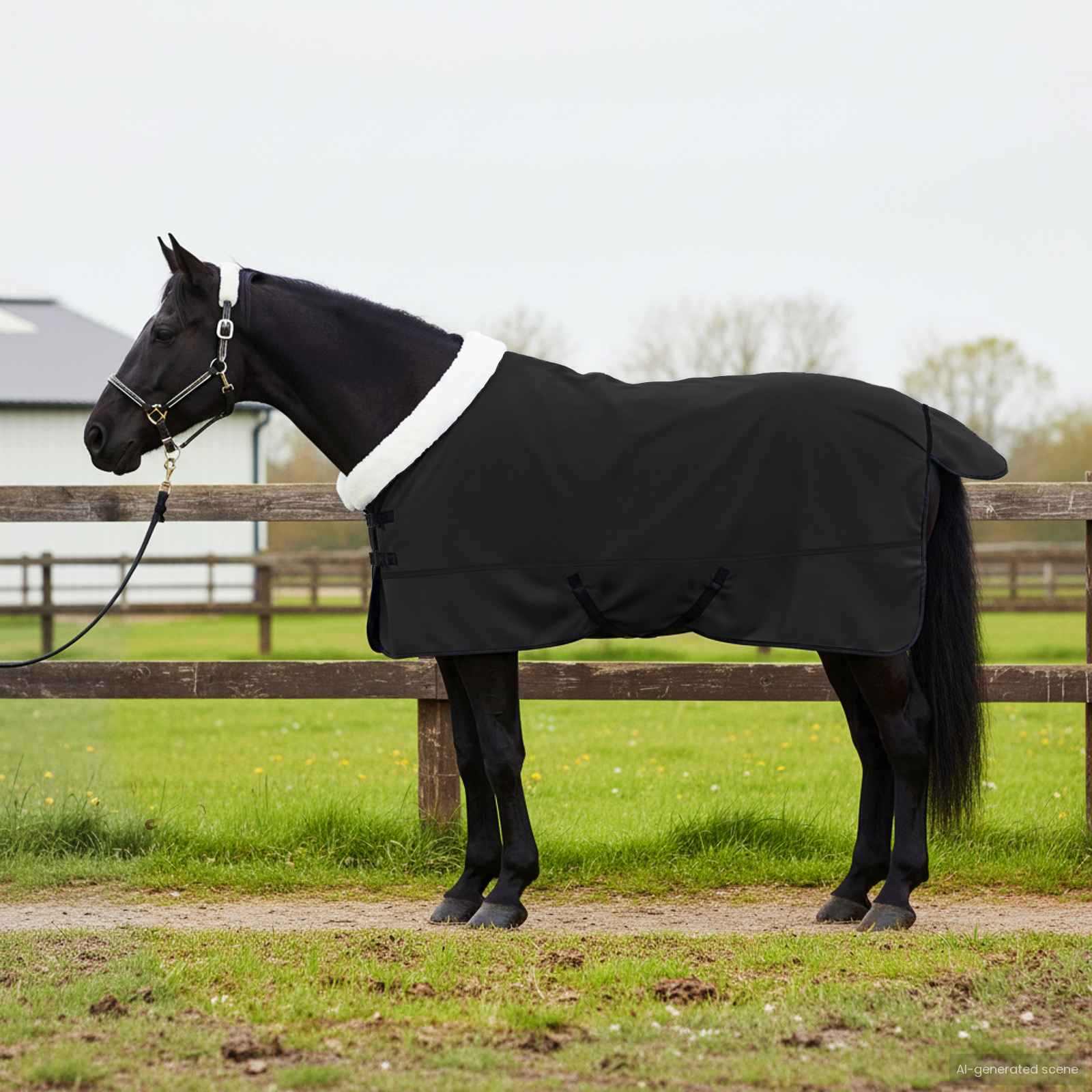 Hobuste Kätter Must 145 cm Polaarfleeç