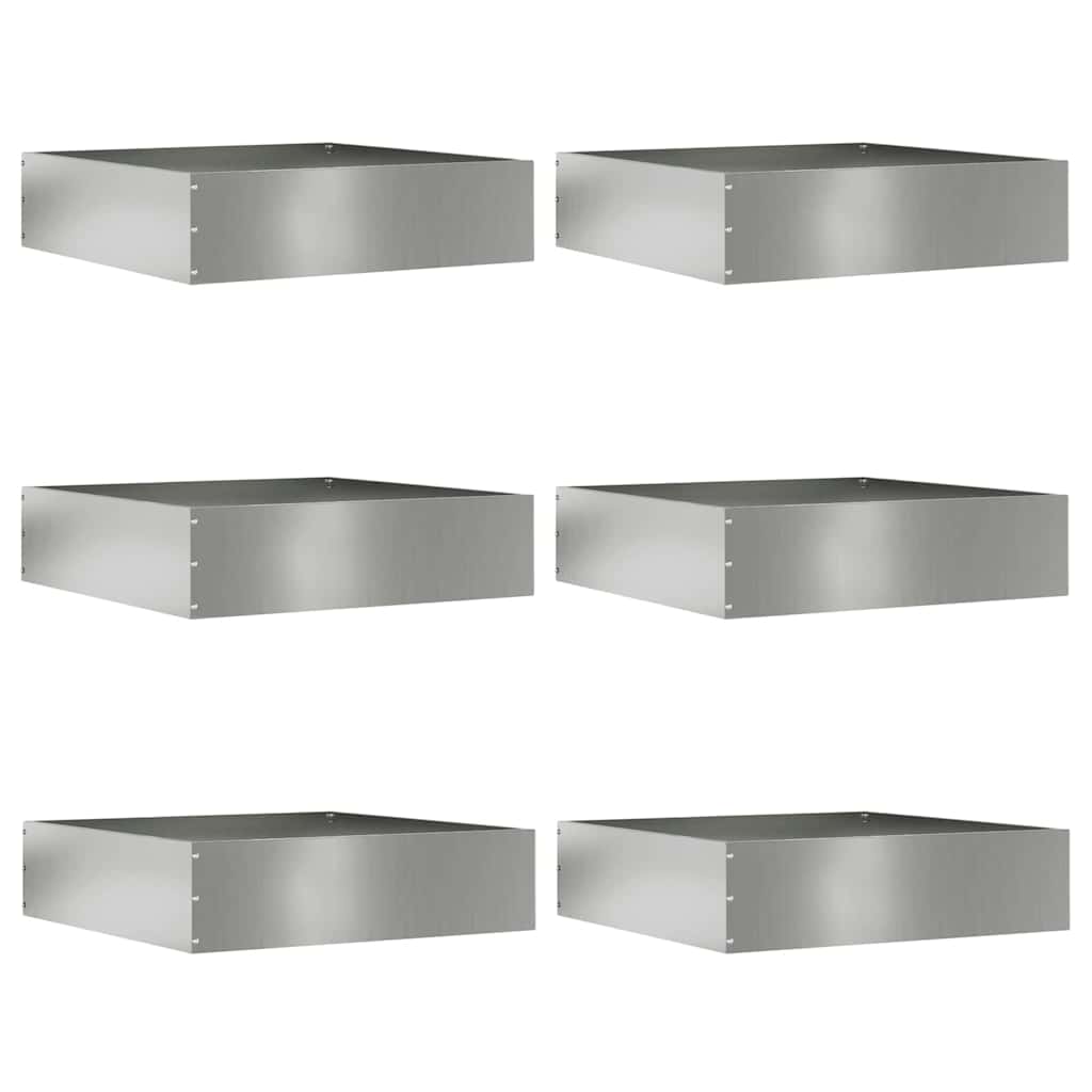 Murupiire 6 tk 50 x 50 x 13 cm Tsingitud teras Hõbedane