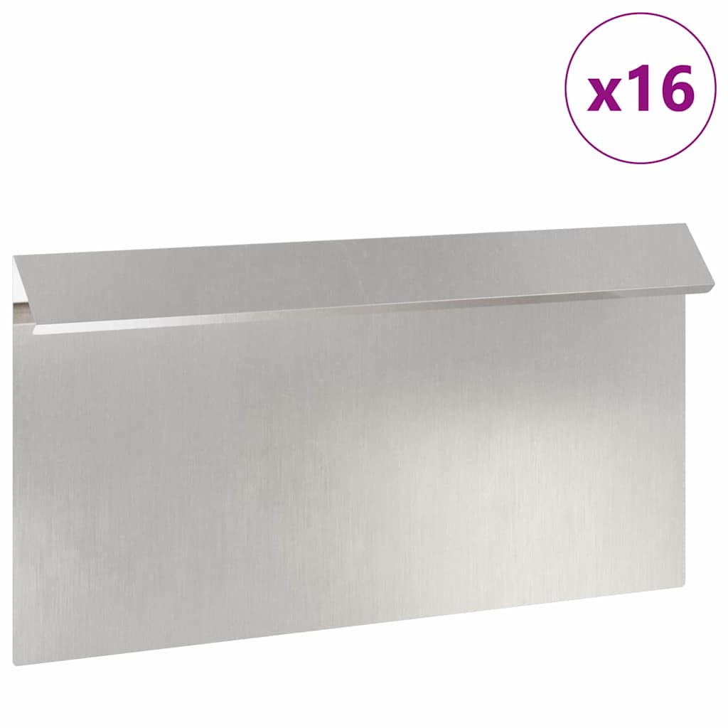 Ükssarviku aed 16 tk 50 x 3,5 x 25 cm Roostevaba teras Hõbedane