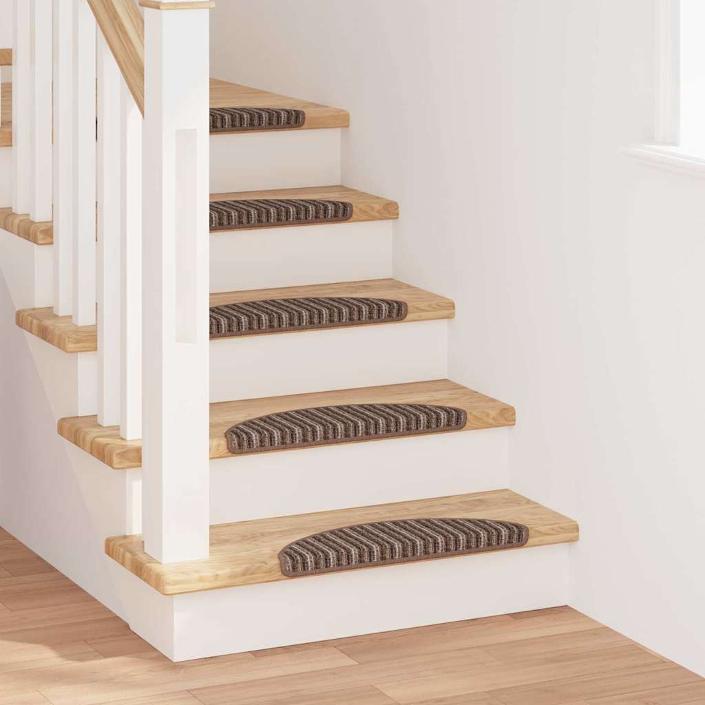 Iseliimuvad treppimatid 15 tk 56 x 17 x 3 cm Non-Slip Pruun