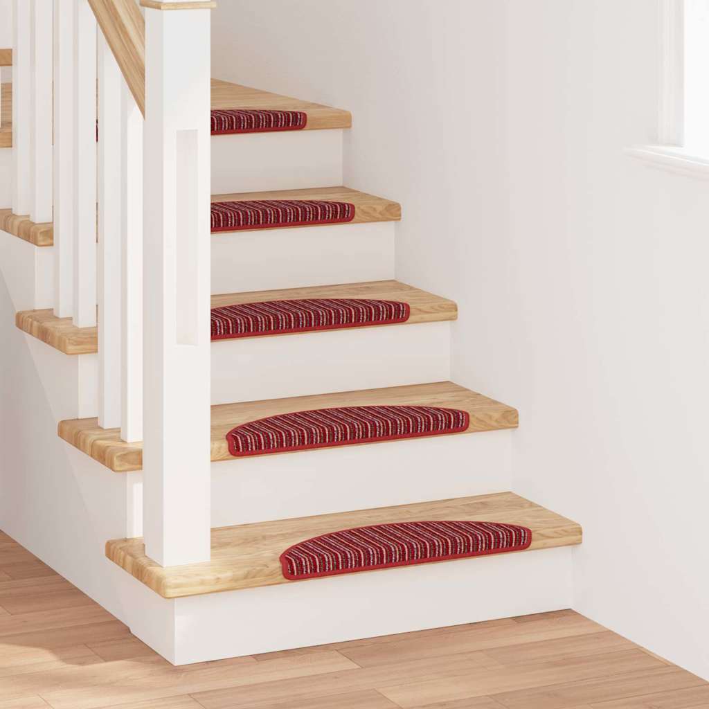 Iseliimuvad treppimatid 15 tk 56 x 17 x 3 cm Non-Slip Punane