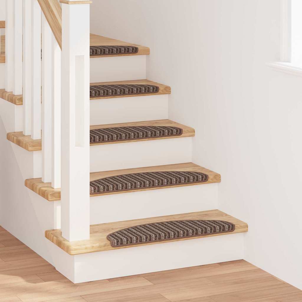 Iseliimuvad treppimatid 15 tk 65 x 21 x 4 cm Non-Slip Pruun