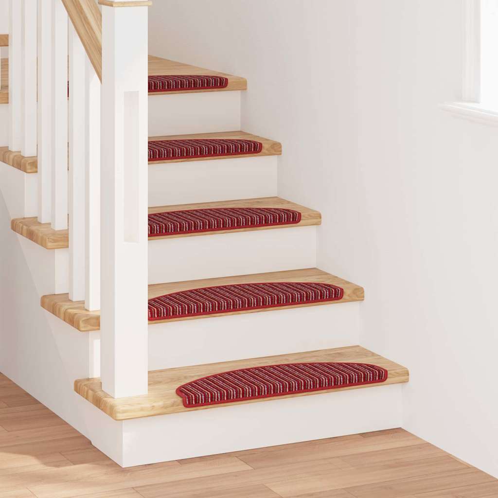 Iseliimuvad treppimatid 15 tk 65 x 21 x 4 cm Non-Slip Punane