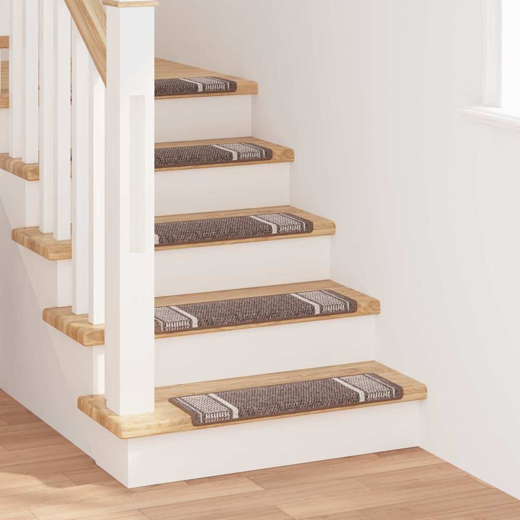 Iseliimuvad treppimatid 15 tk 65 x 21 x 4 cm Non-Slip Pruun
