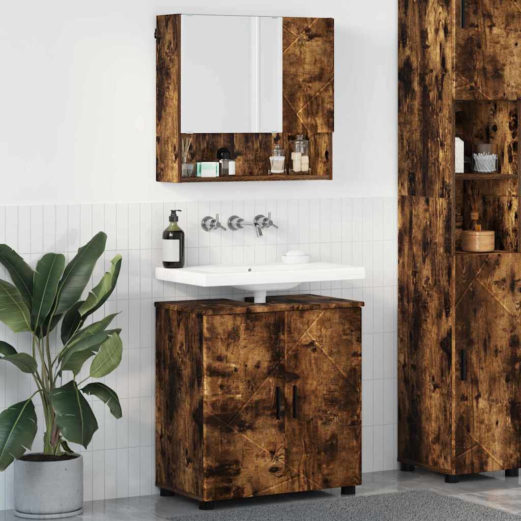 Vannitoa mööbleset 2 tk Suitsetatud tamm 61 x 35 x 64 cm