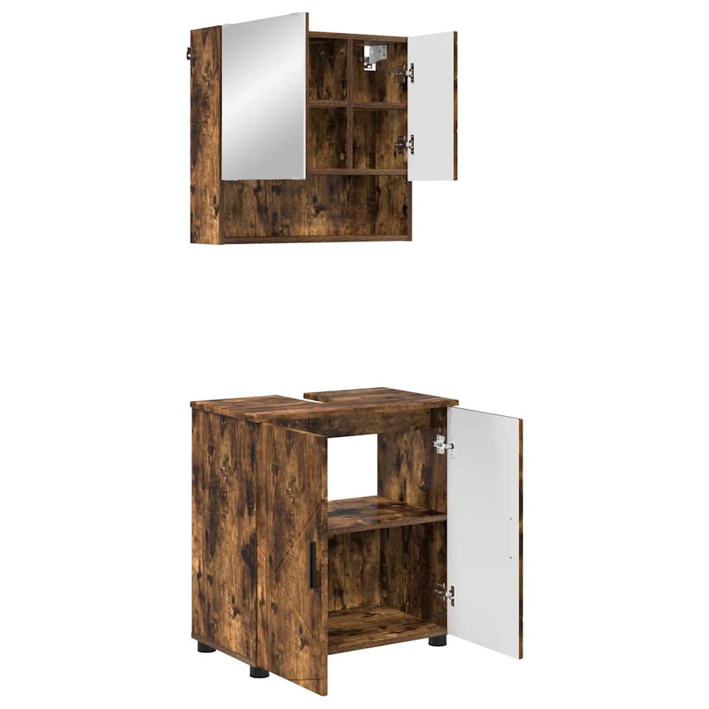 Vannitoa mööbleset 2 tk Suitsetatud tamm 61 x 35 x 64 cm