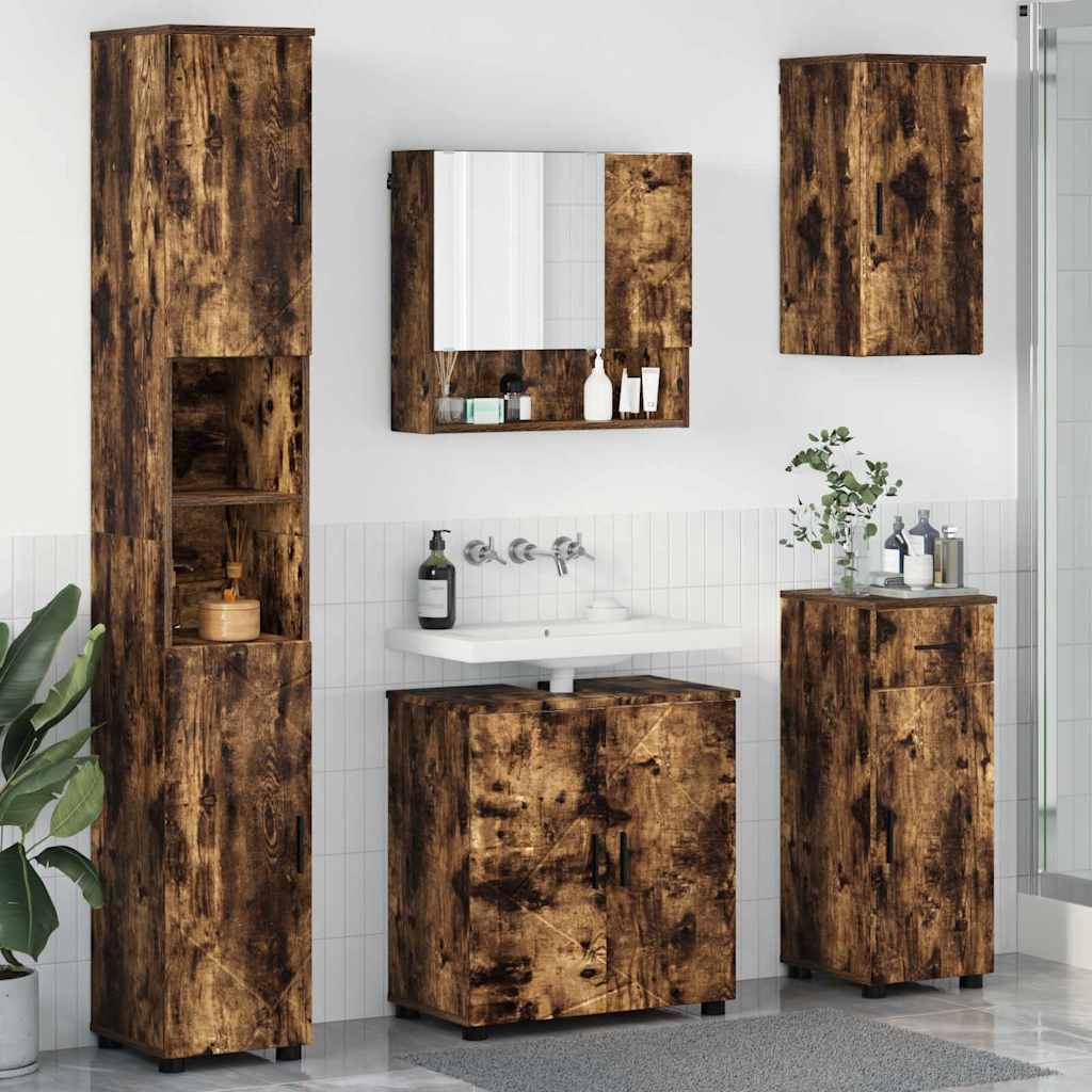 Vannitoa mööbleset 5 tk Suitsutatud tamm 61 x 35 x 64 cm
