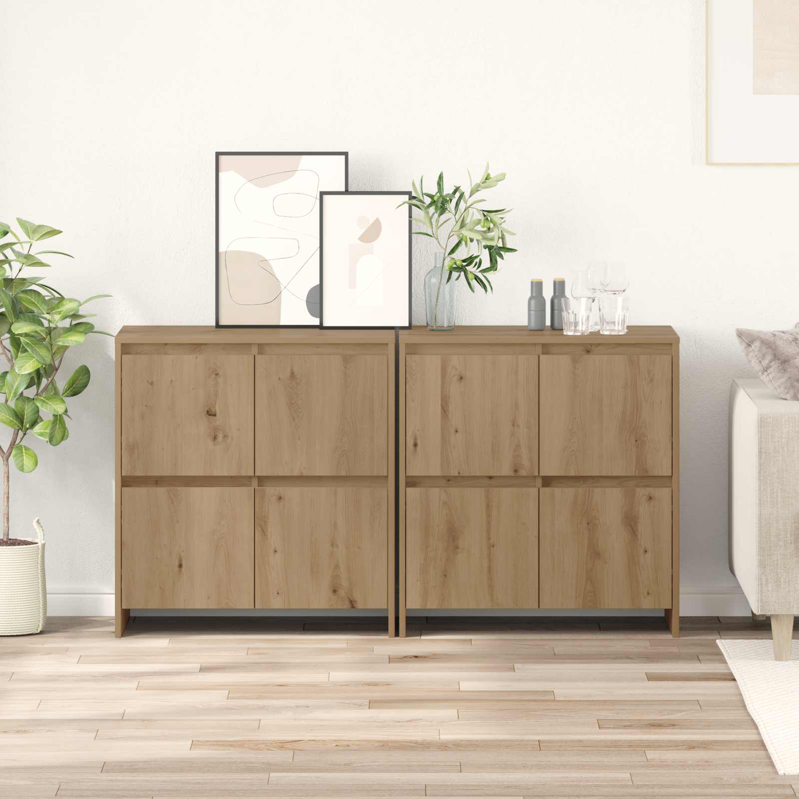 Kappide külgedel 2 tk käsitöötamm 70 x 41 x 75 cm Tehispuit