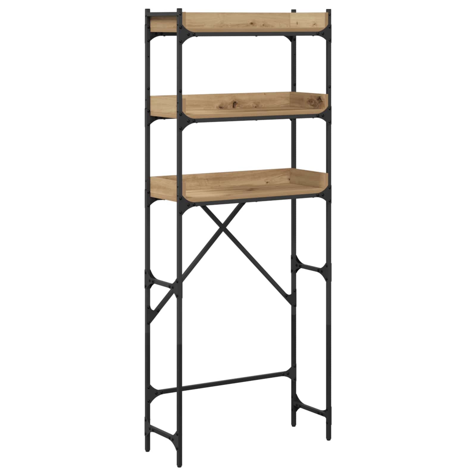 Pesumasina riiul riiuliga Käsitööpuu 67 x 25 x 163 cm Tehispuit