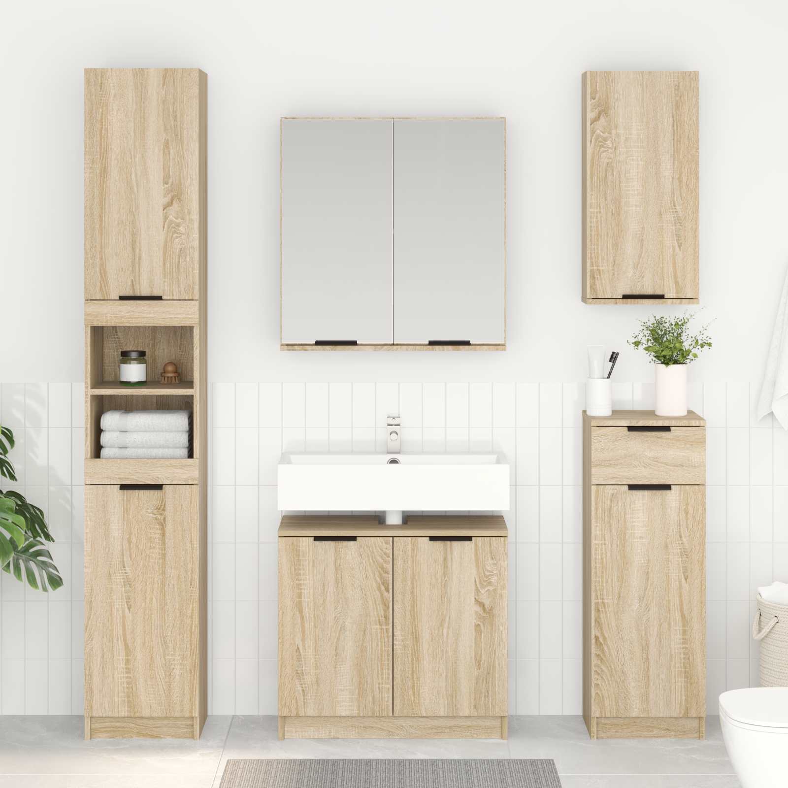 Vannitoa kapp Sonoma tamm 64,5 x 33,5 x 59 cm Tehispuit