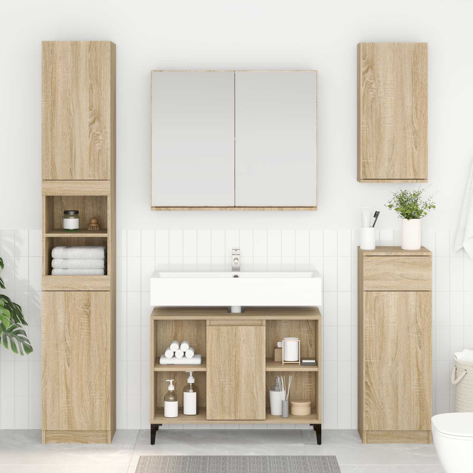 Valamukapp riiuliga ladustamisega Sonoma tamm 80 x 33 x 60 cm