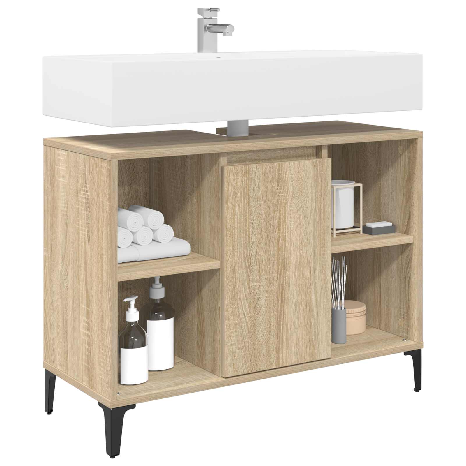 Valamukapp riiuliga ladustamisega Sonoma tamm 80 x 33 x 60 cm
