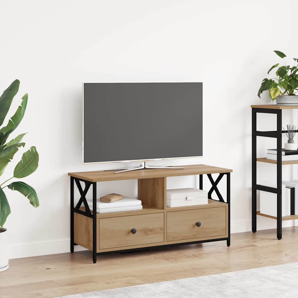 Telerikapp 90 x 33 x 45 cm Käsitööpuu Töödeldud puit ja teras