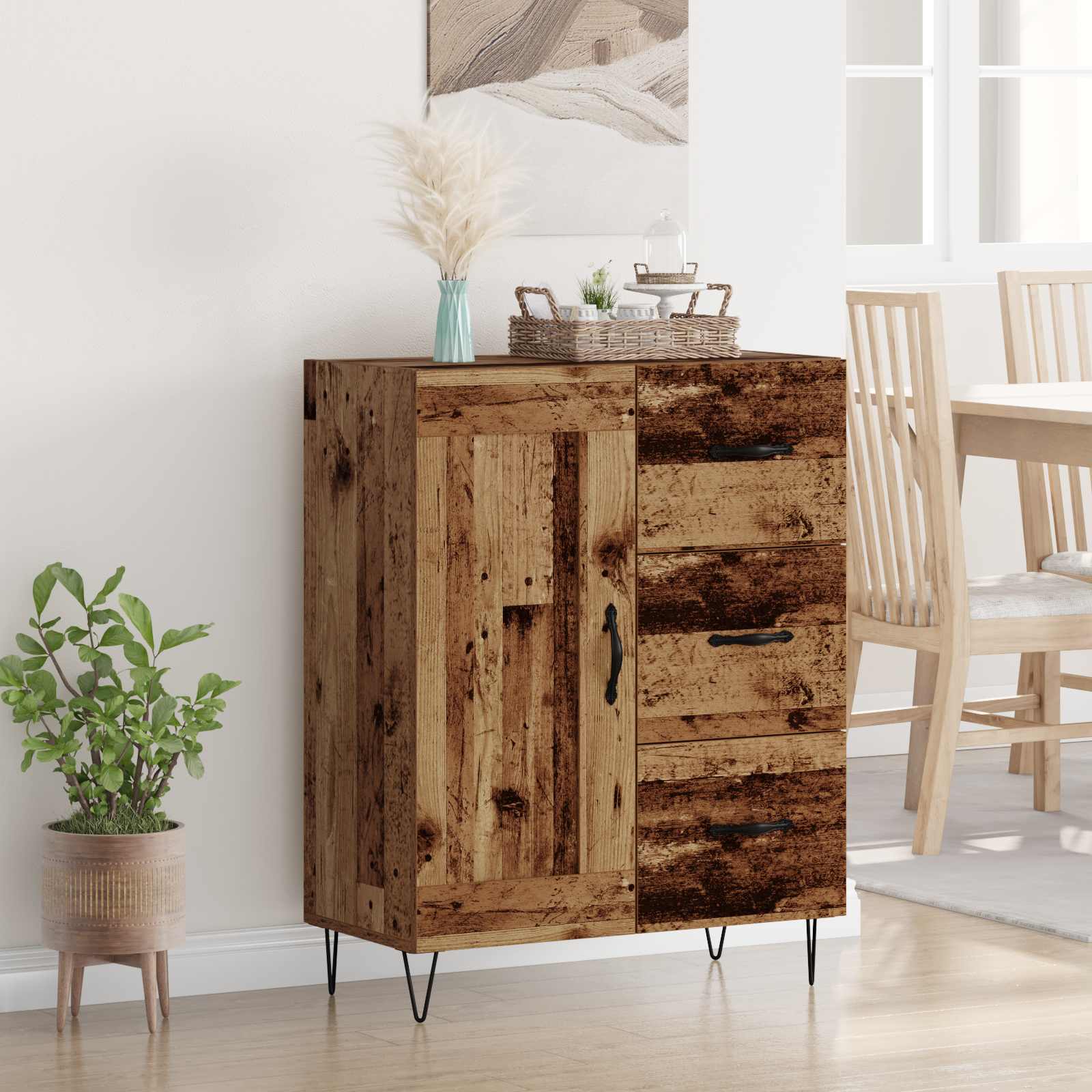 Kõide sahtliga Vana puit 69,5 x 34 x 90 cm Töödeldud puit
