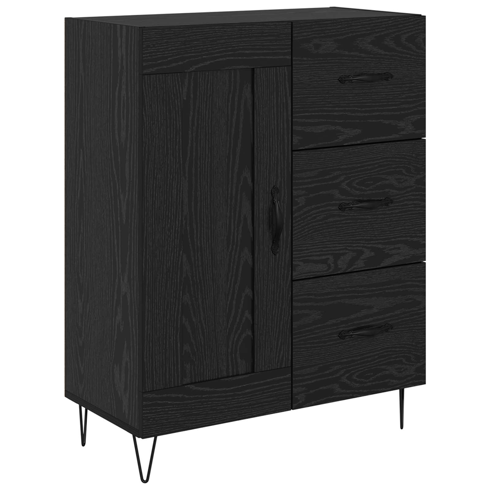 Kõide sahtliga Must Tamm 69,5 x 34 x 90 cm Töödeldud puit