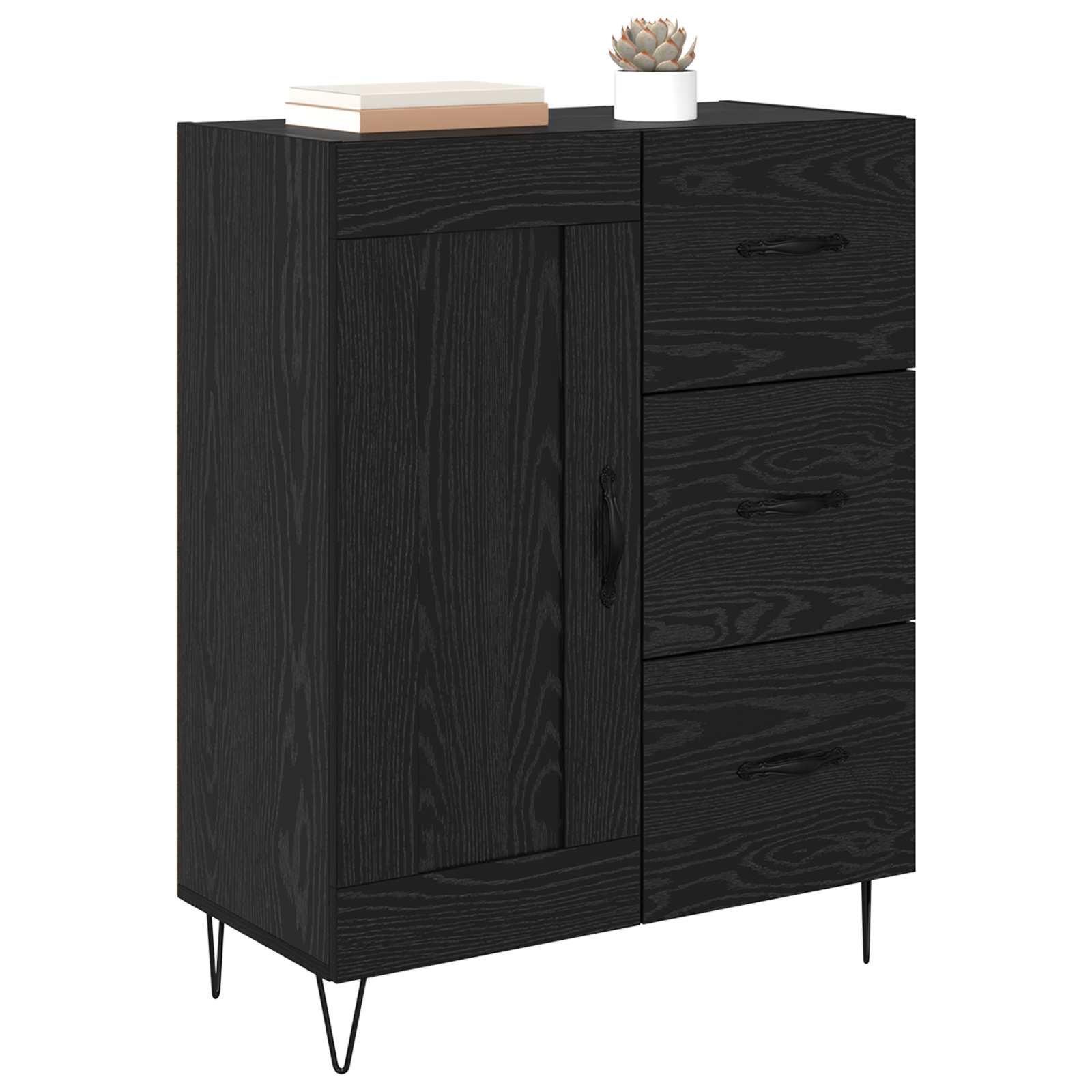 Kõide sahtliga Must Tamm 69,5 x 34 x 90 cm Töödeldud puit