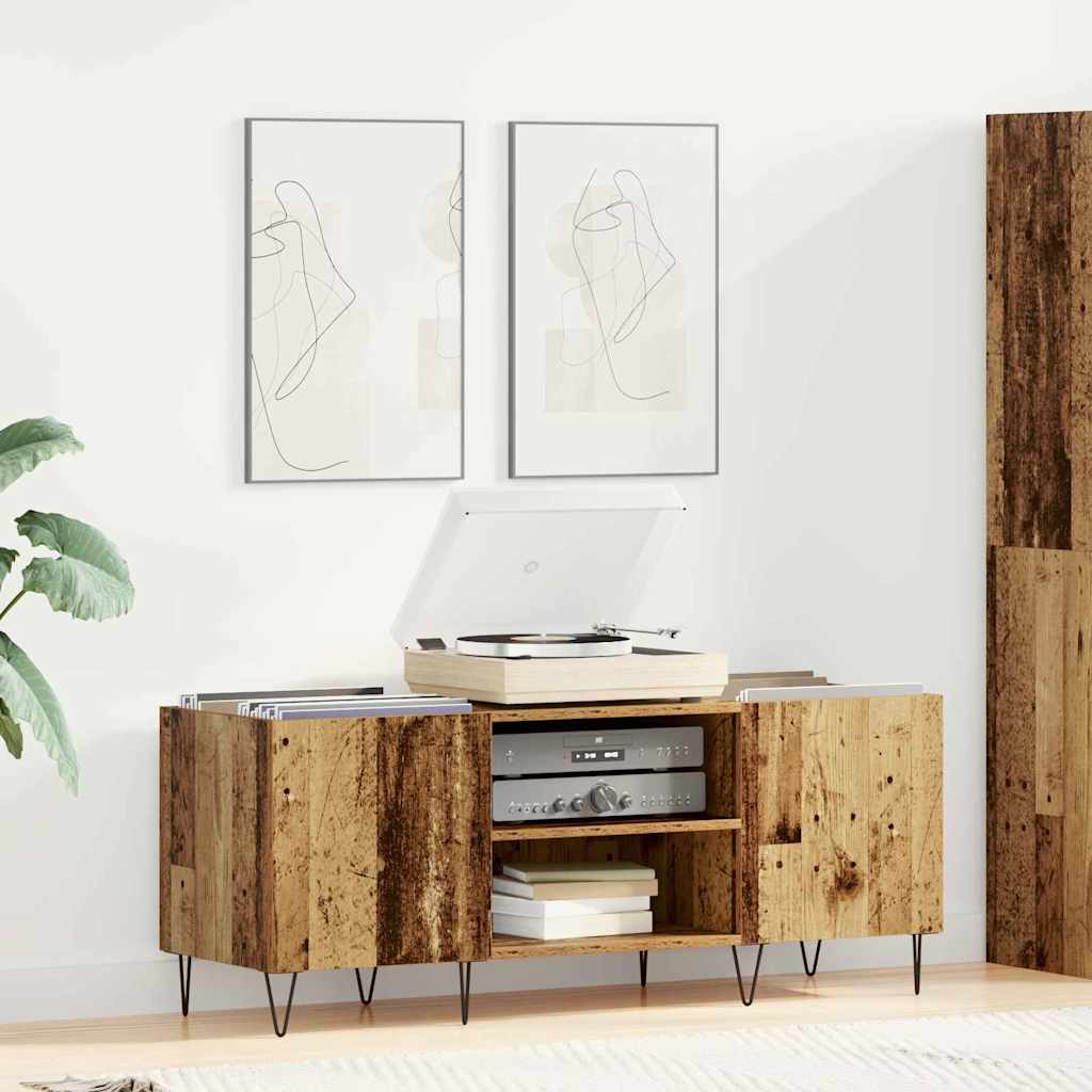 Plaadikapp riiuliga ladustamisega Vana puit 121 x 38 x 48 cm