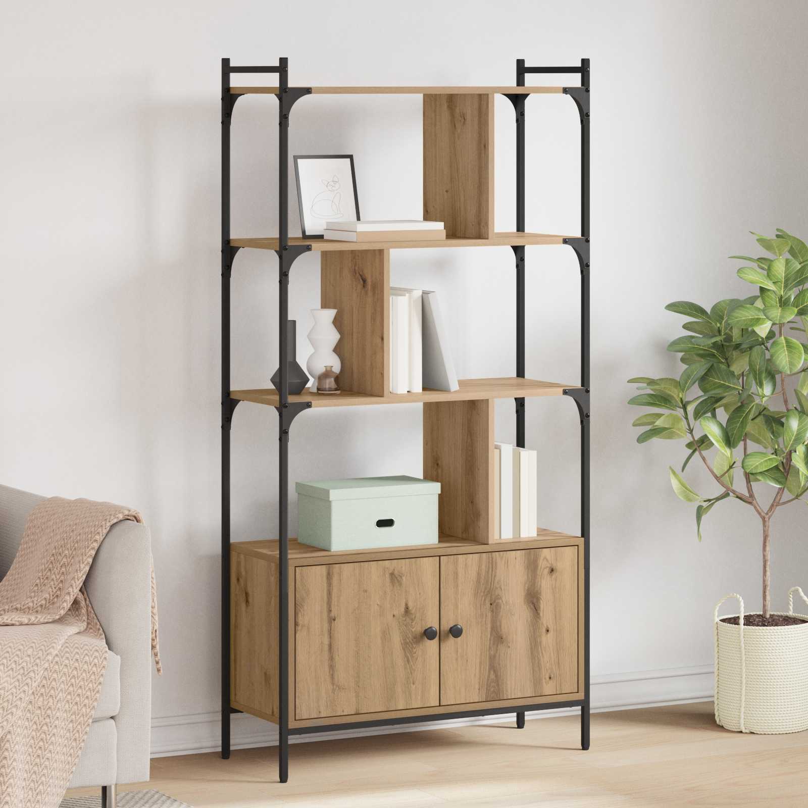 Raamatukapp 6 tasandit 76,5 x 30 x 154,5 cm Tehispuit