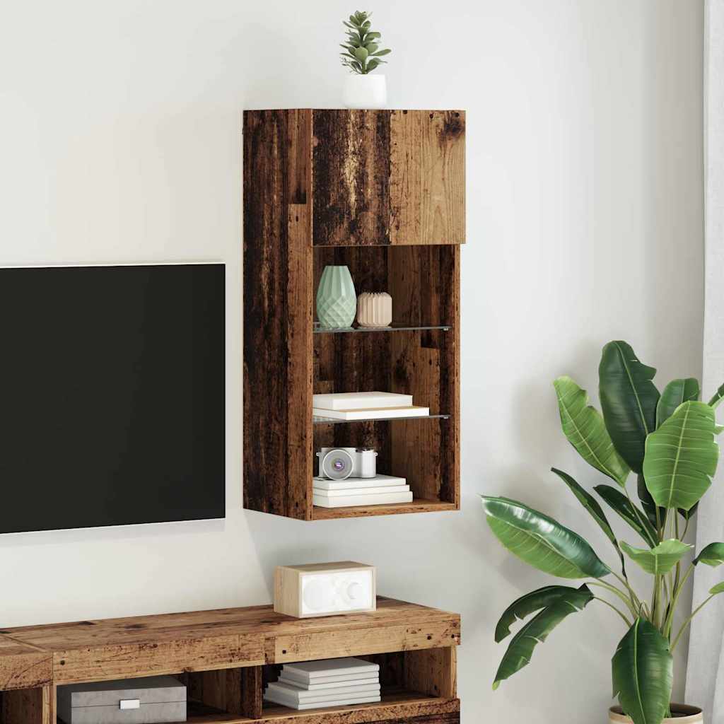 Seinale paigaldatav TV kapp 40,5 x 30 x 90 cm Vana puit
