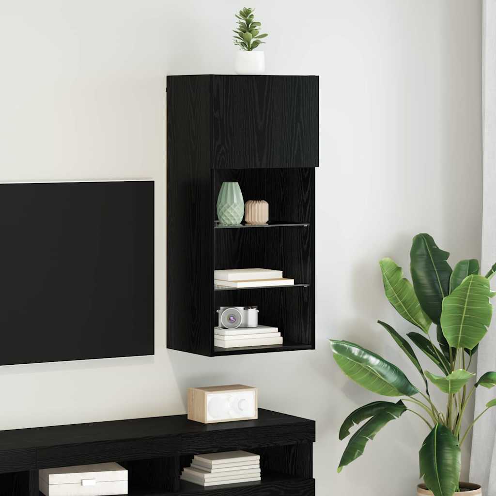 Seinale paigaldatav TV kapp 40,5 x 30 x 90 cm Must tamm