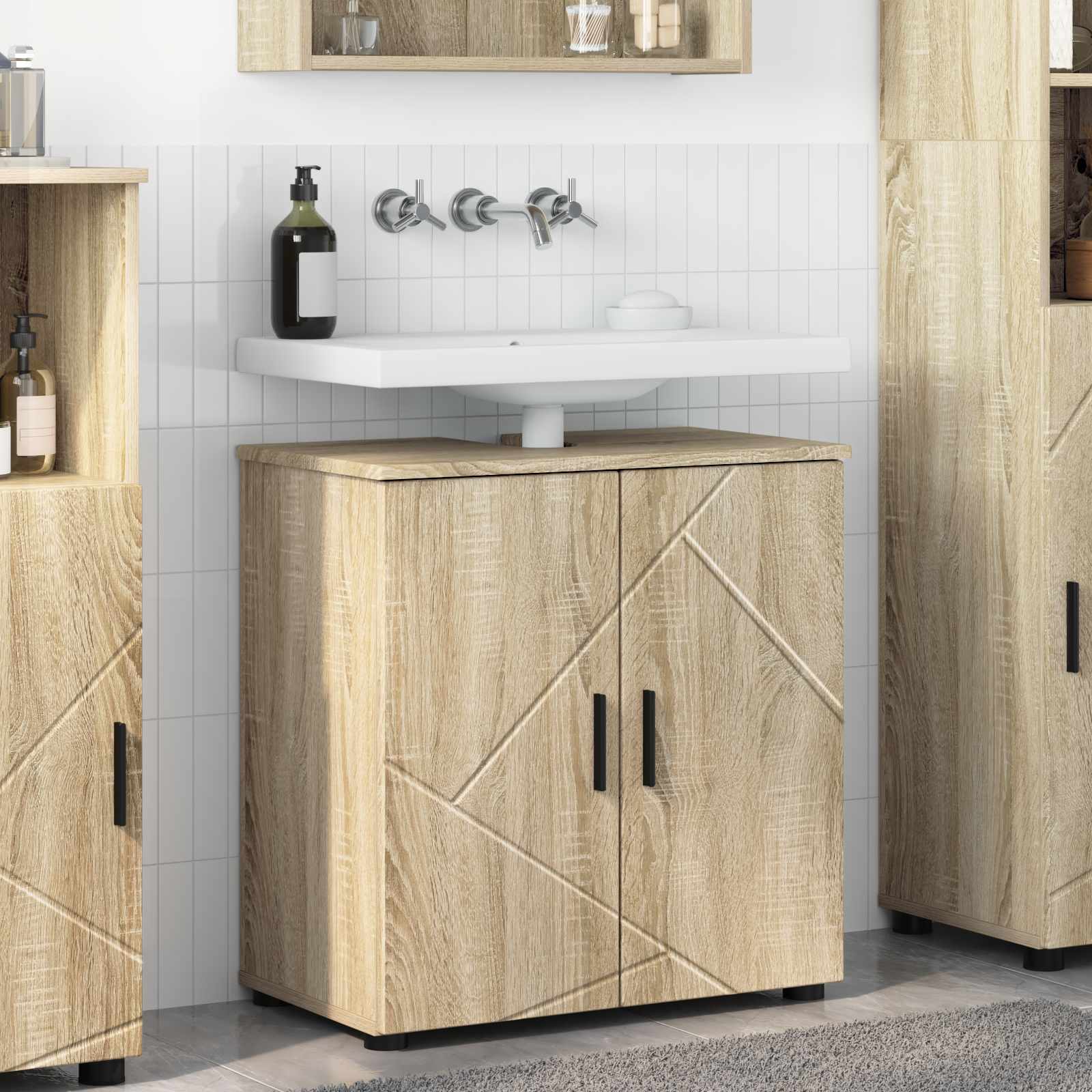 Vannitoa kapp Sonoma tamm 61 x 35 x 64 cm Tehispuit, Metall