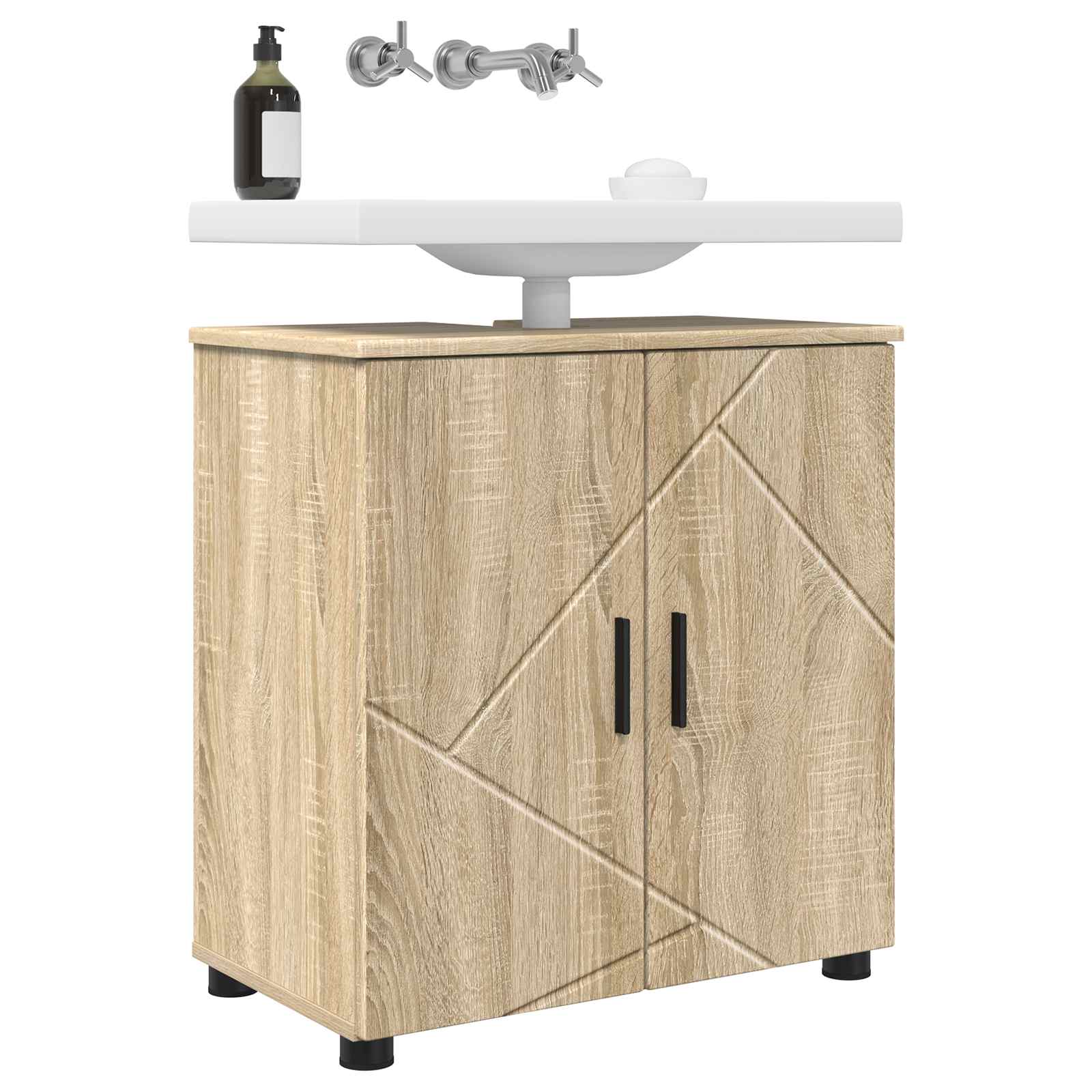 Vannitoa kapp Sonoma tamm 61 x 35 x 64 cm Tehispuit, Metall