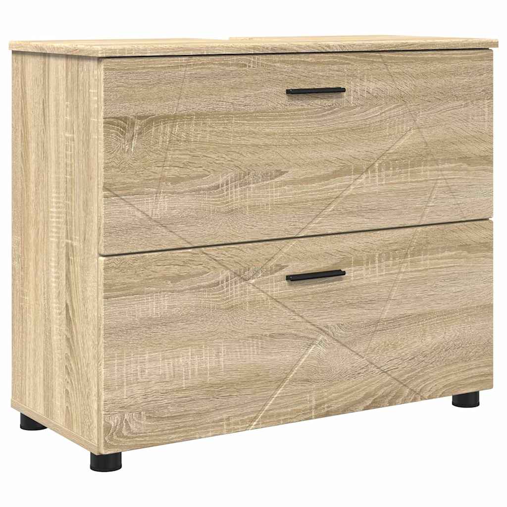 Vannitoa kapp Sonoma tamm 76,5 x 35 x 64 cm Tehispuit, Metall