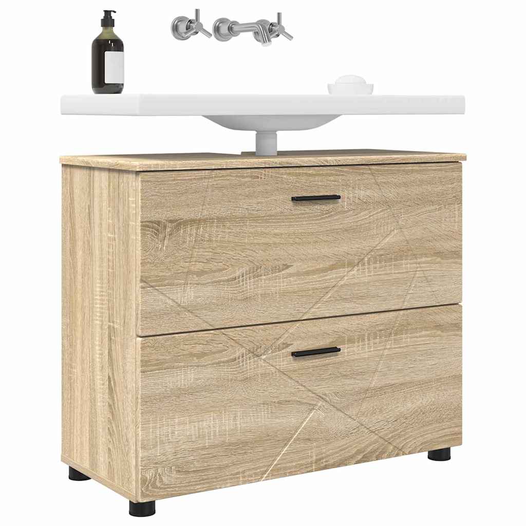 Vannitoa kapp Sonoma tamm 76,5 x 35 x 64 cm Tehispuit, Metall