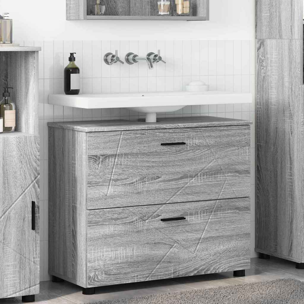 Vannitoa kapp Hall Sonoma 76,5 x 35 x 64 cm Tehispuit, Metall